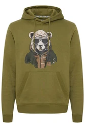 Blend Kapuzensweatshirt BLEND BHSweatshirt Braun/Dunkelgrün