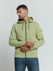 NO EXCESS Sweatshirt Hooded Full Zipper Jacquard Sweater 