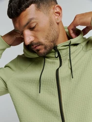 NO EXCESS Sweatshirt Hooded Full Zipper Jacquard Sweater 