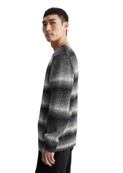 Marc O'Polo Rundhalspullover Schwarz/Grau/Grün/Creme