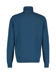 LERROS Strickpullover Flachstrick-Troyer mit Reißverschlusskragen Blau/Dunkelblau