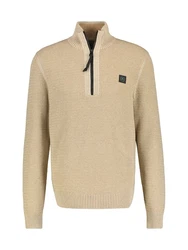 LERROS Strickpullover mit Reißverschlusskragen Beige/Khaki/Braun