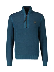 LERROS Strickpullover mit Reißverschlusskragen Türkis/Blau/Hellblau