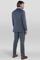 SANDER STELLAN Anzug Herren Business Anzug Slim Fit Dunkelblau/Grau/Blau/Hellblau