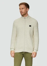 Strickjacke Wollmix-Cardigan mit Zwei-Wege-Reiverschluss Rippblende