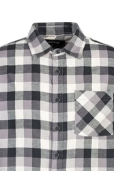 Replay Flanellhemd CHECKED LIGHT COTTON FLANNEL Grau/Hellgrau/Creme