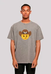 emoji couture T-Shirt Smiling Face Cowboy Hat Premium Qualität gelb