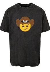 emoji couture T-Shirt Smiling Face Cowboy Hat Premium Qualität 