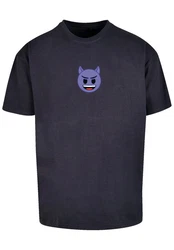 emoji couture T-Shirt Evil smiling furry face Premium Qualität lila