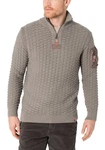 Timezone Strickpullover 3D-Schachbrettmuster Schultertasche (8025) Beige