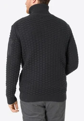 Timezone Strickpullover 3D-Schachbrettmuster Schultertasche (8025) Schwarz