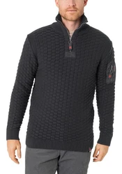 Timezone Strickpullover 3D-Schachbrettmuster Schultertasche (8025) Schwarz