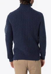Timezone Strickpullover 3D-Schachbrettmuster Schultertasche (8025) Dunkelblau