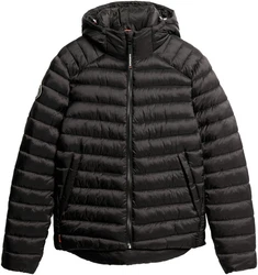 Superdry Steppjacke Hooded Fuji Sport Padded JKT Schwarz/Grau/Dunkelgrau