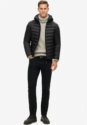 Superdry Steppjacke Hooded Fuji Sport Padded JKT Schwarz/Grau/Dunkelgrau