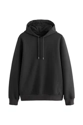 Next Kapuzensweatshirt Premium Hoodie mit Struktur Schwarz/Dunkelgrau