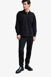 Sweatshirt Jersey-Sweatshirt, Reiverschluss am Polokragen (1-tlg)