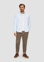 s.Oliver Langarmhemd Regular Fit mit Button-Down-Kragen Hellblau/Grau