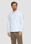 s.Oliver Langarmhemd Regular Fit mit Button-Down-Kragen Hellblau/Grau