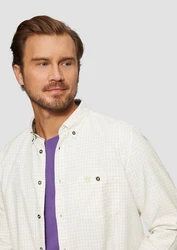 s.Oliver Langarmhemd Regular Fit mit Button-Down-Kragen Weiß/Creme/Khaki/Beige
