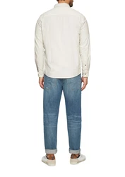 s.Oliver Langarmhemd Regular Fit mit Button-Down-Kragen Weiß/Creme/Khaki/Beige