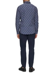 s.Oliver Langarmhemd Slim Fit Dunkelblau/Blau/Lila