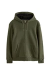 Next Kapuzenfleecejacke Teddyfell Reißverschluss (1-St) Dunkelgrün