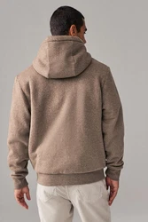 Next Kapuzenfleecejacke Teddyfell Reißverschluss (1-St) Braun/Lila/Grau/Beige