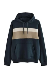 Kapuzensweatshirt Meliertes Hoodie in Blockfarben (1-tlg)