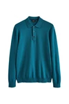 Next Polokragenpullover Langarm-Poloshirt Regular Fit Türkis/Grün Next Polokragenpullover Langarm-Poloshirt Regular Fit Türkis/Grün