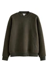 Next Fleecepullover Fleece-Rundhalssweatshirt Dunkelgrün/Khaki