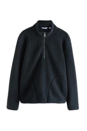 Fleecepullover Fleece-Troyer aus Borg (1-tlg)