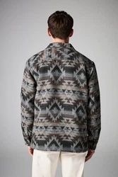 Next Hemdjacke im Navajo-Stil mit Borgfutter Beige/Schwarz/Creme/Grau/Hellblau