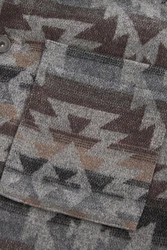 Next Hemdjacke im Navajo-Stil mit Borgfutter Beige/Schwarz/Creme/Grau/Hellblau