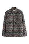 Next Hemdjacke im Navajo-Stil mit Borgfutter Grau/Dunkelgrau
