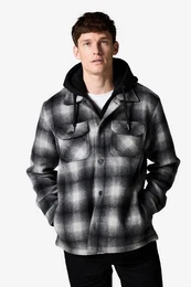 Hemdjacke Karierte Hemdjacke mit Teddyfutter und Kapuze (1-St)