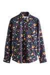 Next Langarmhemd mit Weihnachts-Print Dunkelgrau/Blau/Gelb/Grau/Creme/Mischfarben/Braun
