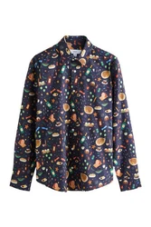 Next Langarmhemd mit Weihnachts-Print Dunkelgrau/Blau/Gelb/Grau/Creme/Mischfarben/Braun