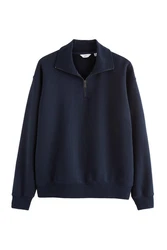 Next Trophy Sweatshirt mit Reißverschlusskragen Dunkelblau/Blau