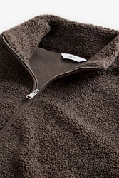 Next Fleecepullover mit Reißverschluss-Trichterkragen Braun/Grau/Khaki/Dunkelbraun/Dunkelgrün