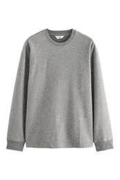Langarmshirt Angerautes Langarmshirt mit Rundhalsausschnitt (1-tlg)