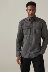 Next Jeanshemd Denim-Langarmshirt Dunkelgrün/Dunkelgrau/Grau/Khaki/Hellgrau