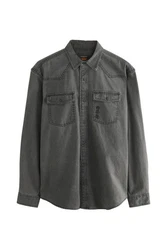Next Jeanshemd Denim-Langarmshirt Dunkelgrün/Dunkelgrau/Grau/Khaki/Hellgrau