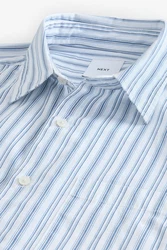 Next Langarmhemd Hellblau/Grau