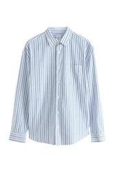 Next Langarmhemd Hellblau/Grau