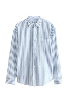 Next Langarmhemd Hellblau/Grau