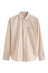 Next Langarmhemd Braun/Beige/Khaki/Weiß