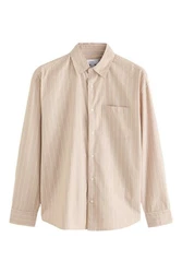 Next Langarmhemd Braun/Beige/Khaki/Weiß