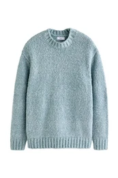 Rundhalspullover Strukturierter Pullover mit RV-Kragen Relaxed Fit (1-tlg)