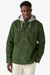 Next Hemdjacke mit Borgfutter und Kapuze (1-St) Dunkelgrün/Grün